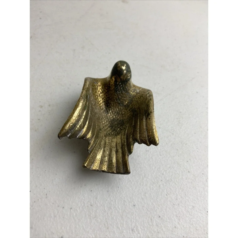 BRASS BIRD PIPE OR TRINKET HOLDER Stamped‎ MADE IN ISRAEL Vintage